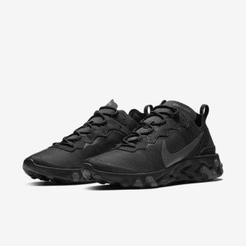 Nike React Element 55 - Férfi Utcai Cipő - Fekete/Sötét Szürke